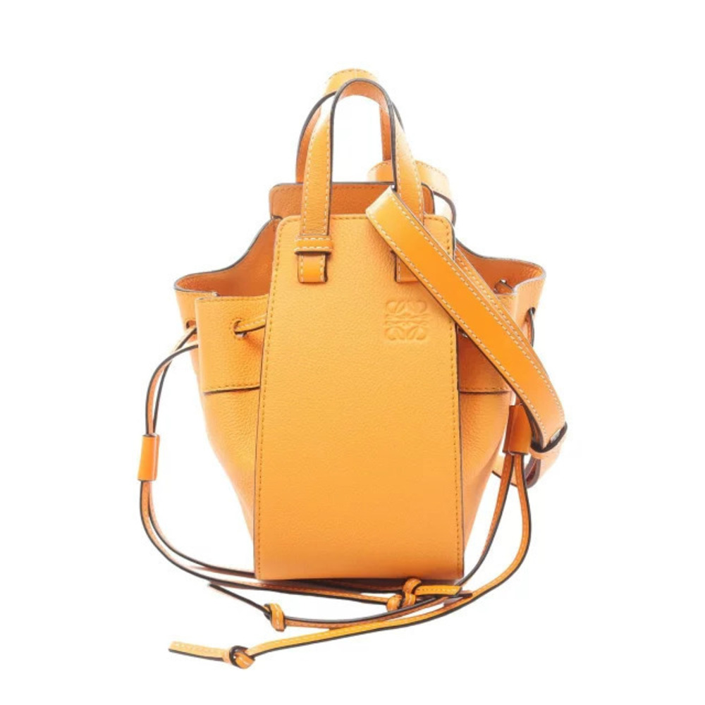Loewe Hammock Drawstring Bag Handbag Leather Orange